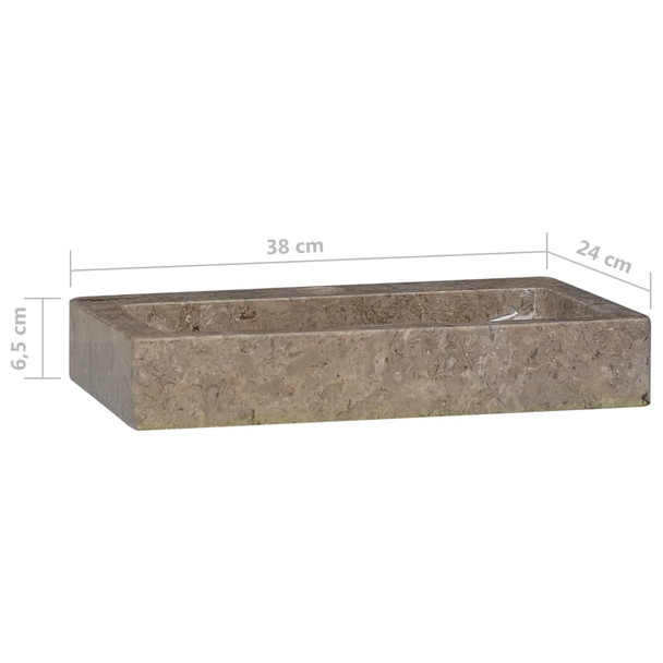 Umivaonik sivi 38 x 24 x 6,5 cm mramorni