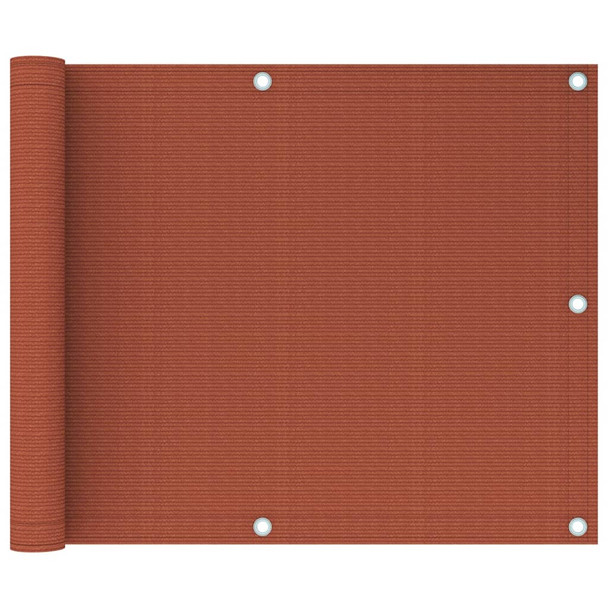 Balkonski zastor terakota 75 x 600 cm HDPE