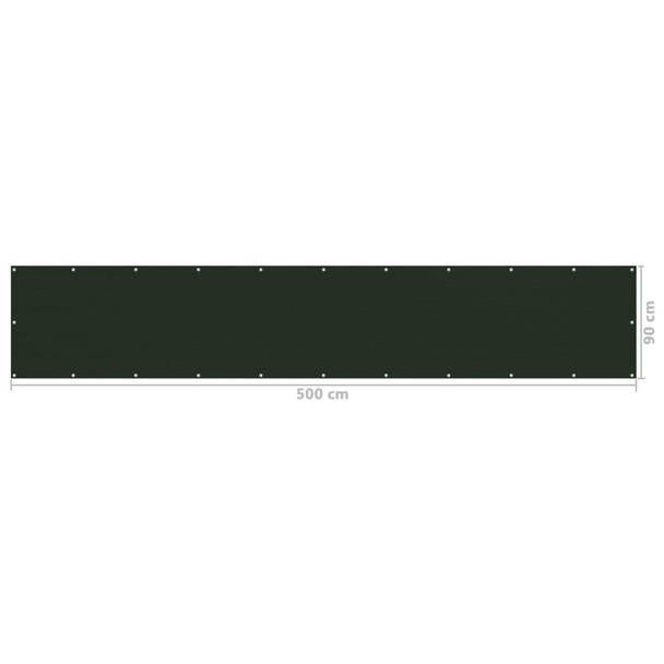 Balkonski zastor tamnozeleni 90 x 500 cm HDPE
