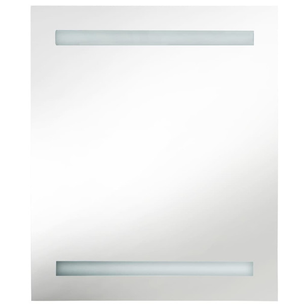 LED kupaonski ormarić s ogledalom sjajni crni 50 x 14 x 60 cm