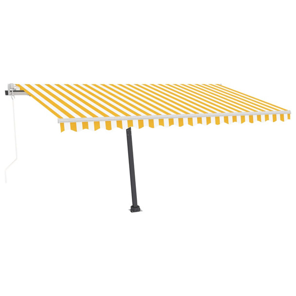 Samostojeća automatska tenda 450 x 300 cm žuto-bijela
