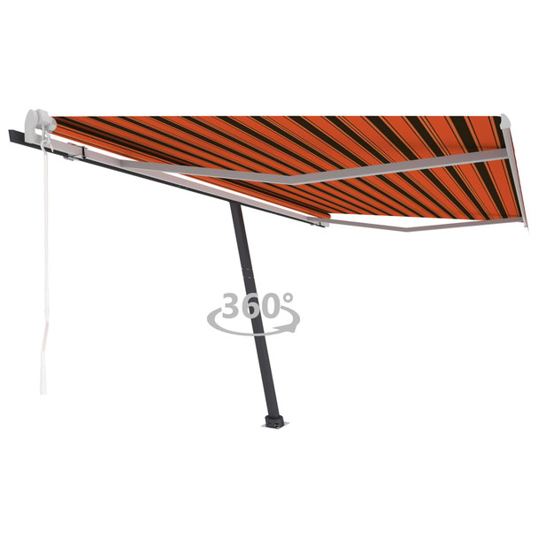 Samostojeća automatska tenda 450 x 300 cm narančasto-smeđa
