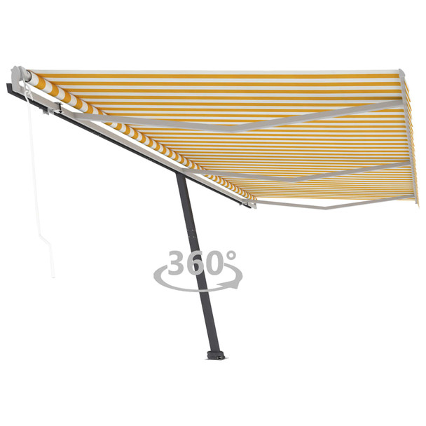 Samostojeća automatska tenda 600 x 350 cm žuto-bijela