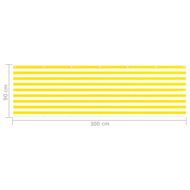 Balkonski zastor žuto-bijeli 90 x 300 cm HDPE