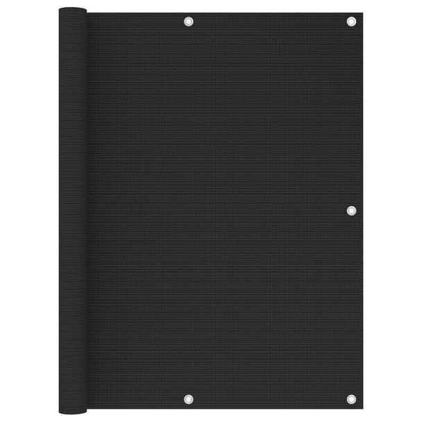 Balkonski zastor crni 120 x 400 cm HDPE
