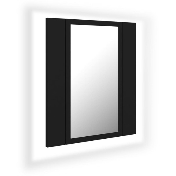 LED kupaonski ormarić s ogledalom crni 40 x 12 x 45 cm