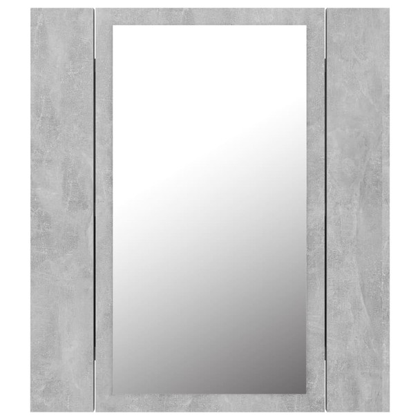 LED kupaonski ormarić s ogledalom siva boja betona 40x12x45 cm