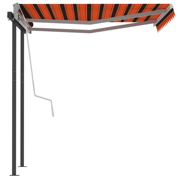 Automatska tenda na uvlačenje 3 x 2,5 m narančasto-smeđa