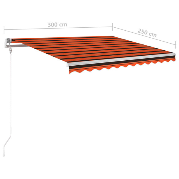 Automatska tenda na uvlačenje 3 x 2,5 m narančasto-smeđa