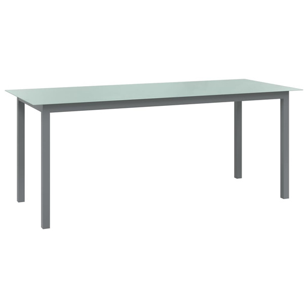 Vrtni stol svjetlosivi 190 x 90 x 74 cm od aluminija i stakla