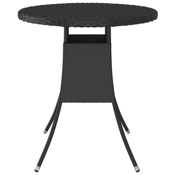 Vrtni stol crni 70 x 70 x 73 cm od poliratana