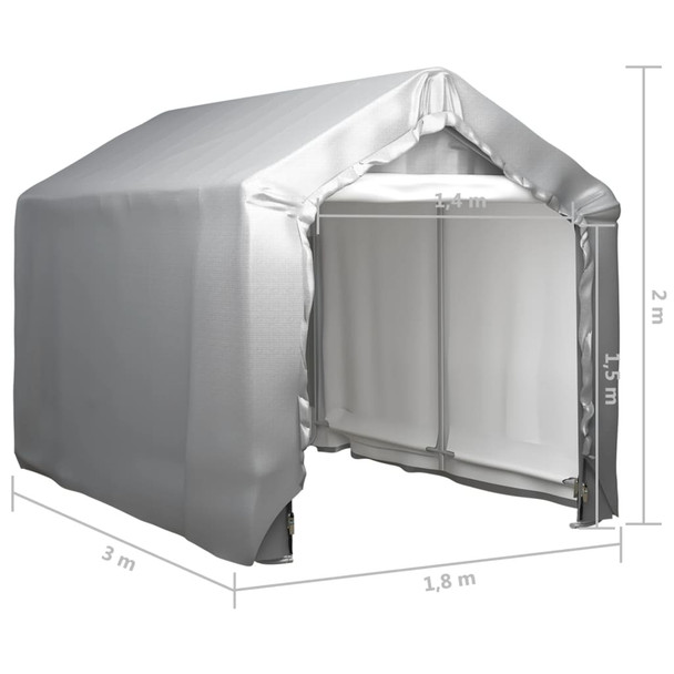 Skladišni šator 180 x 300 cm čelični sivi