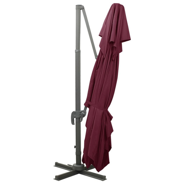 Konzolni suncobran s dvostrukim vrhom 400 x 300 cm bordo