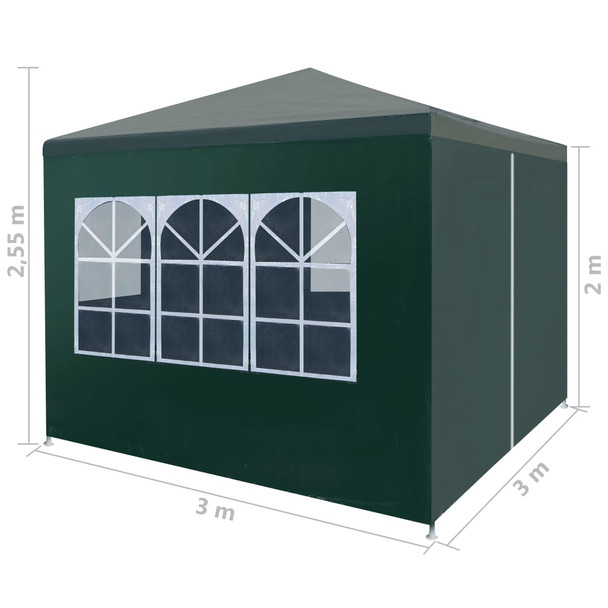 Šator za zabave 3 x 3 m zeleni