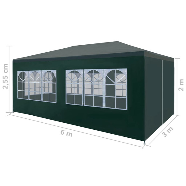 Šator za zabave 3 x 6 m zeleni