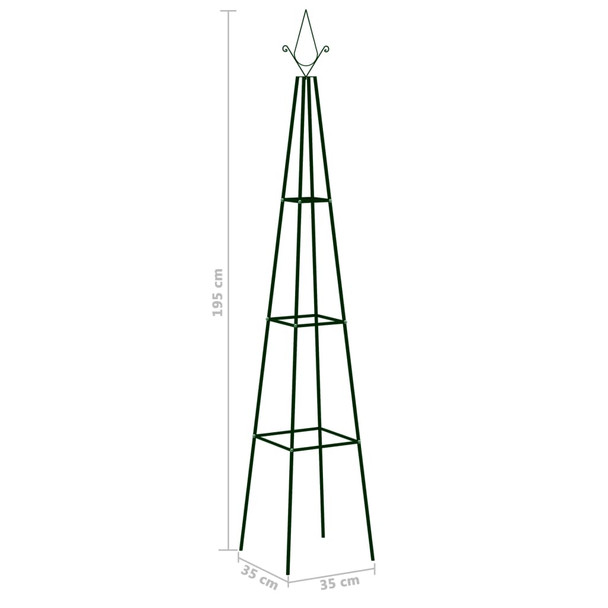 Vrtni stalci za penjačice 2kom tamnozeleni 35x35x195 cm željezo