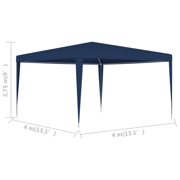 Šator za zabave 4 x 4 m plavi