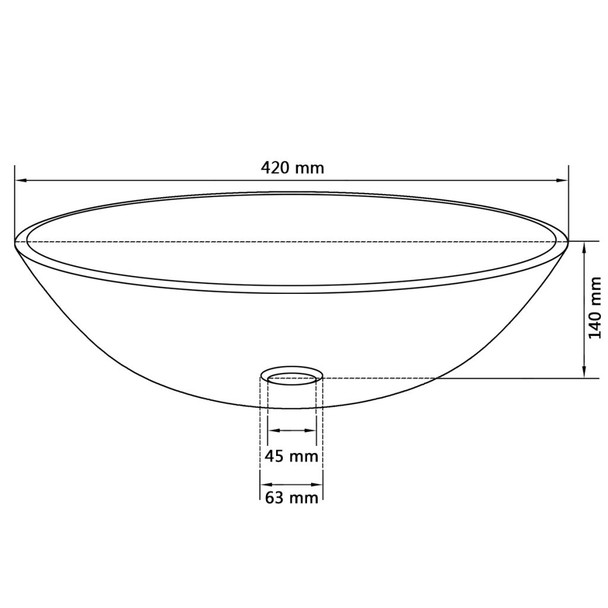 Umivaonik Kaljeno Staklo 42 cm Zlatna boja