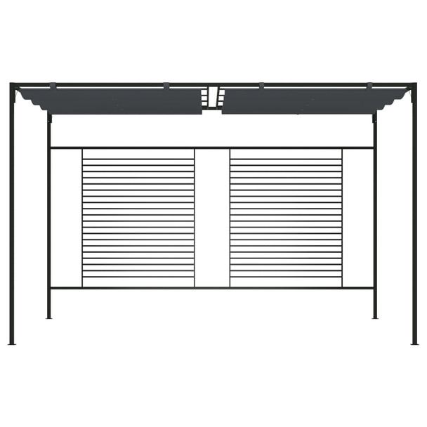 Sjenica s pomičnim krovom 4 x 3 x 2,3 m antracit 180 g/m²