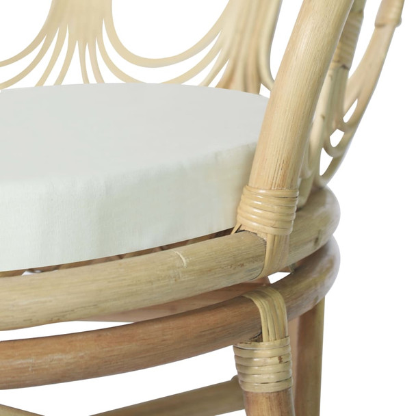 Blagovaonska stolica s jastukom od prirodnog ratana i platna