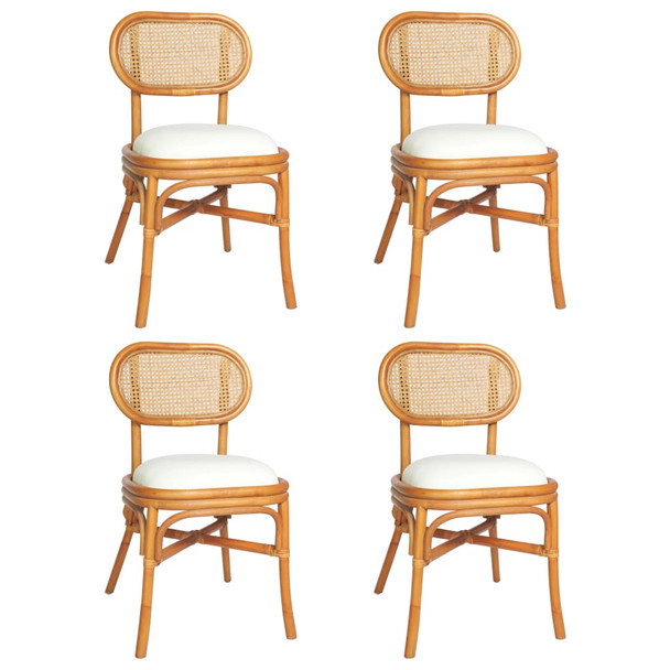 Blagovaonske stolice od platna 4 kom svjetlosmeđe
