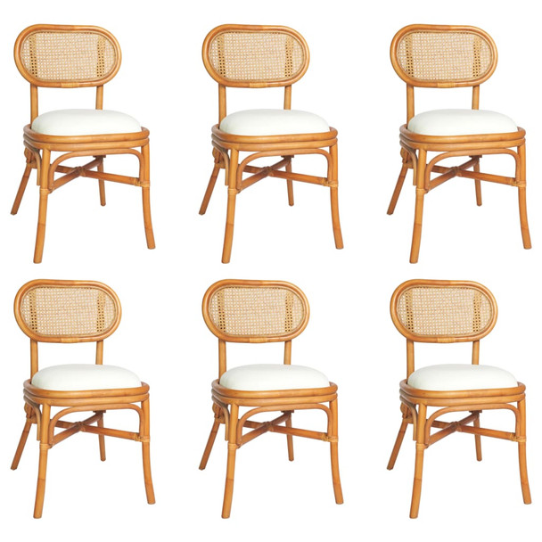 Blagovaonske stolice od platna 6 kom svjetlosmeđe