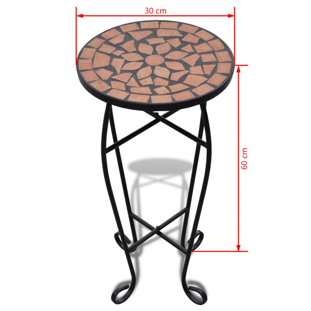 Bočni stol uzorkom mozaika, boje terakote