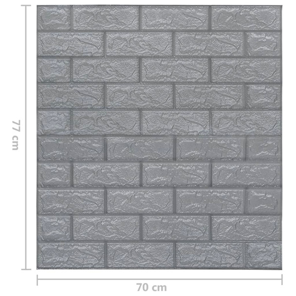 3D zidne tapete s uzorkom cigli samoljepljive 20 kom antracit