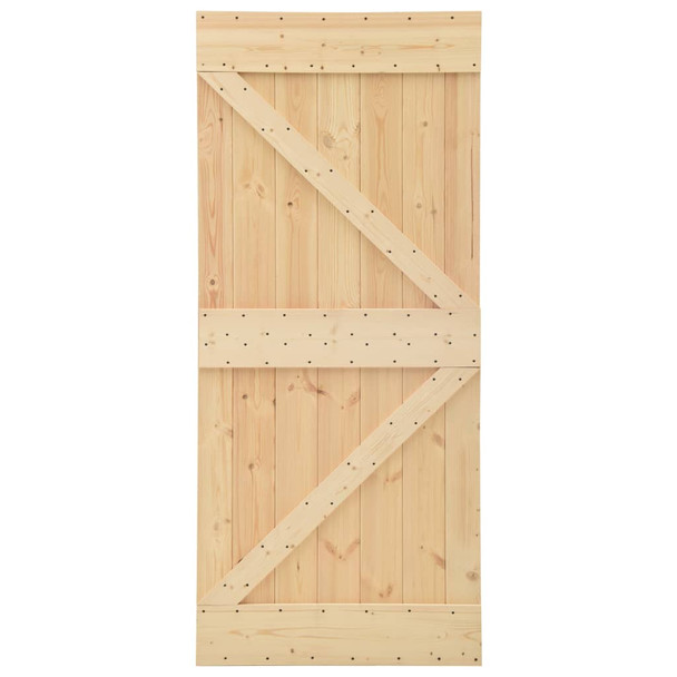 Klizna vrata s priborom za montažu 80 x 210 cm masivna borovina