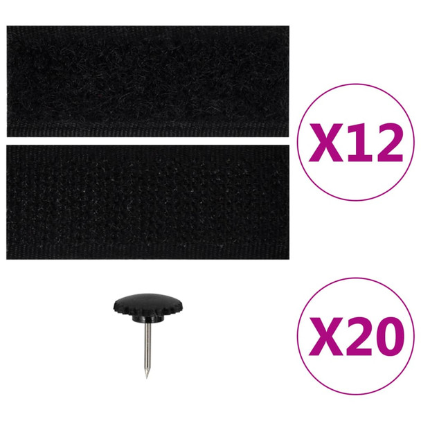 Zastori protiv insekata 2 kom s magnetima 200 x 80 cm crni