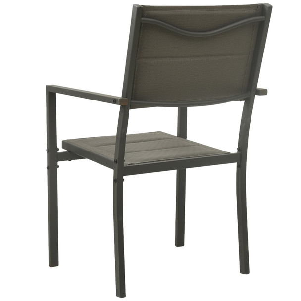 Vrtne stolice 2 kom od tekstilena i čelika sive i antracit
