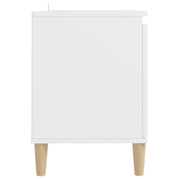 TV ormarić s nogama od masivnog drva bijeli 103,5 x 35 x 50 cm