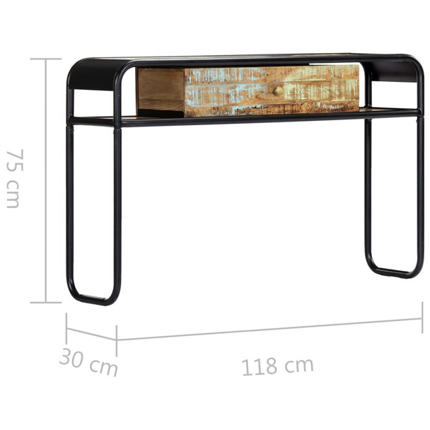 Konzolni stol od masivnog obnovljenog drva 118 x 30 x 75 cm