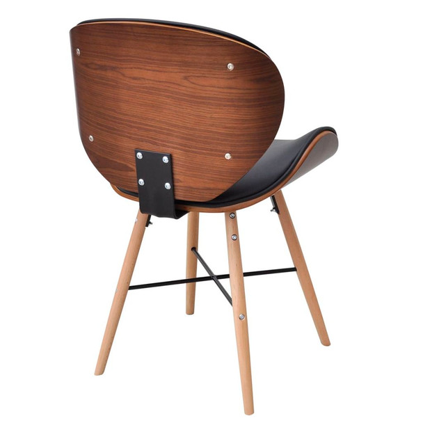 Blagovaonske stolice od zaobljenog drva i umjetne kože 4 kom