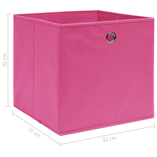 Kutije za pohranu 4 kom ružičaste 32 x 32 x 32 cm od tkanine