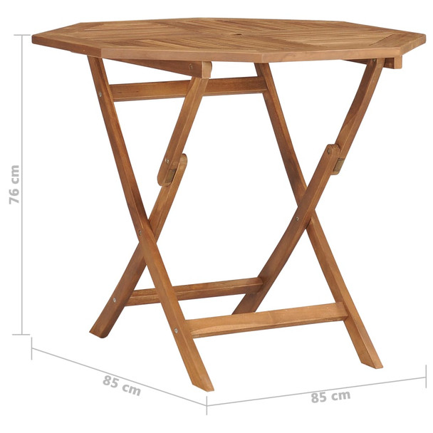 Sklopivi vrtni stol od masivne tikovine 85 x 85 x 76 cm