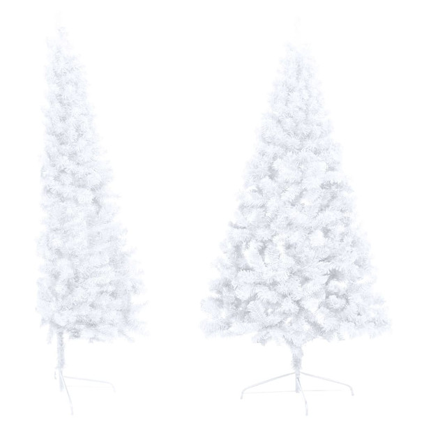 Umjetna polovica božićnog drvca LED s kuglicama bijela 240 cm