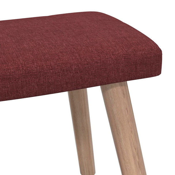 Stolica za opuštanje s tabureom 62x68,5x96 cm boja vina tkanina
