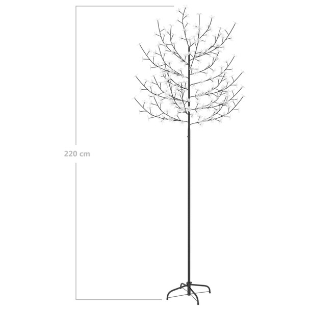 Božićno drvce s 220 LED žarulja hladno bijelo svjetlo 220 cm