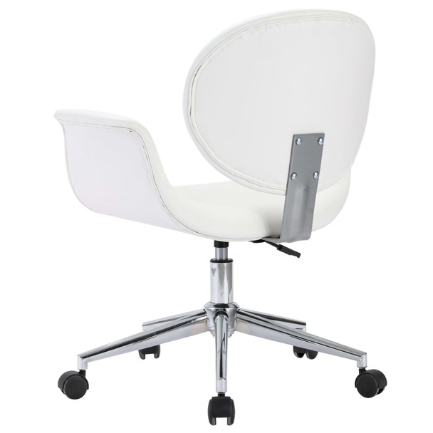Okretna blagovaonska stolica od umjetne kože bijela