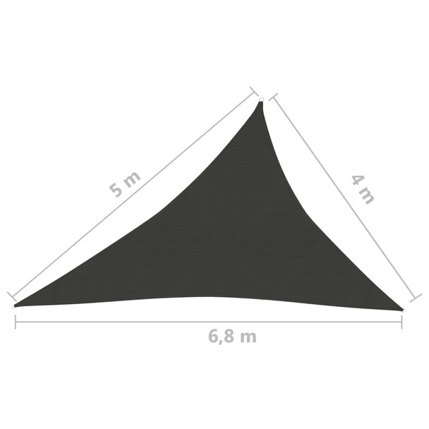 Jedro za zaštitu od sunca 160 g/m² antracit 4 x 5 x 6,8 m HDPE