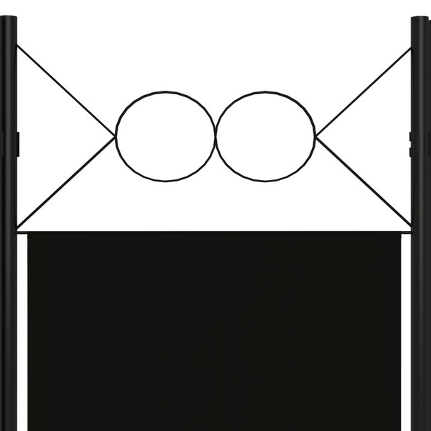 Sobna pregrada sa 6 panela crna 240 x 180 cm