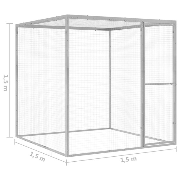 Kavez za mačke 1,5 x 1,5 x 1,5 m od pocinčanog čelika