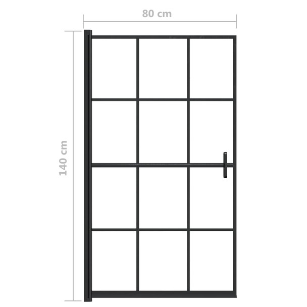 Pregrada za tuš ESG 80 x 140 cm crna