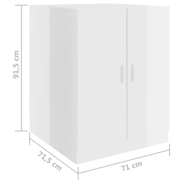 Ormarić za perilicu rublja visoki sjaj bijeli 71x71,5x91,5 cm