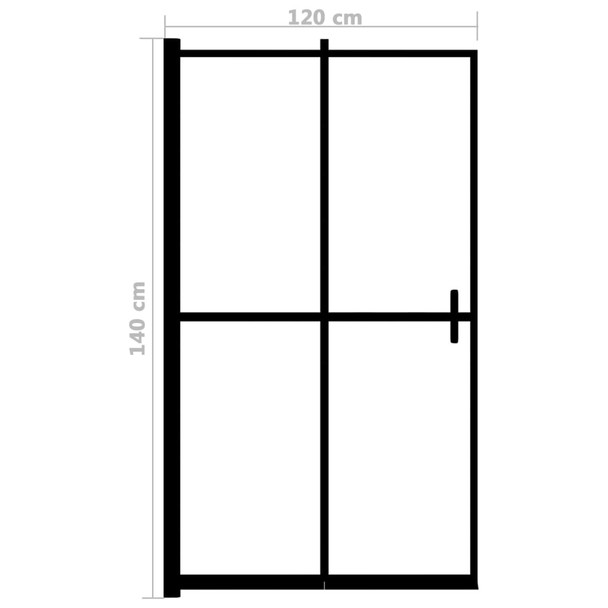 Sklopiva pregrada za tuš ESG 120 x 140 cm crna