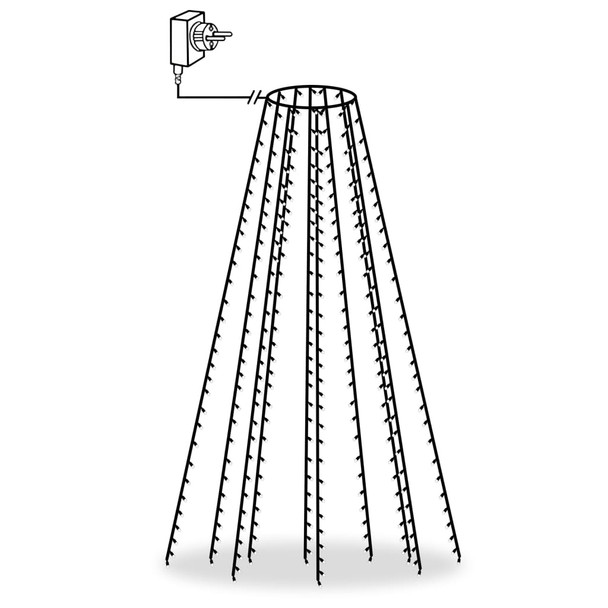 Mrežasta svjetla za božićno drvce 300 LED raznobojna 300 cm