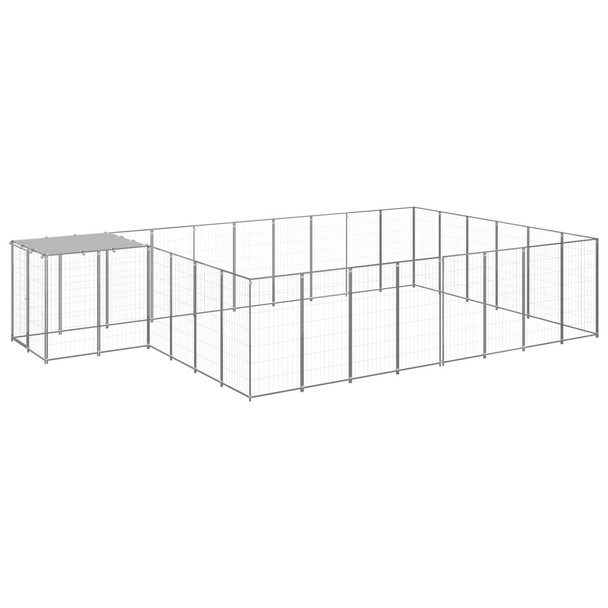 Kavez za pse srebrni 15,73 m² čelični