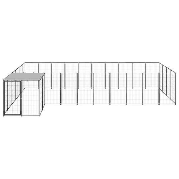 Kavez za pse crni 13,31 m² čelični
