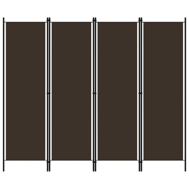 Sobna pregrada s 4 panela smeđa 200 x 180 cm